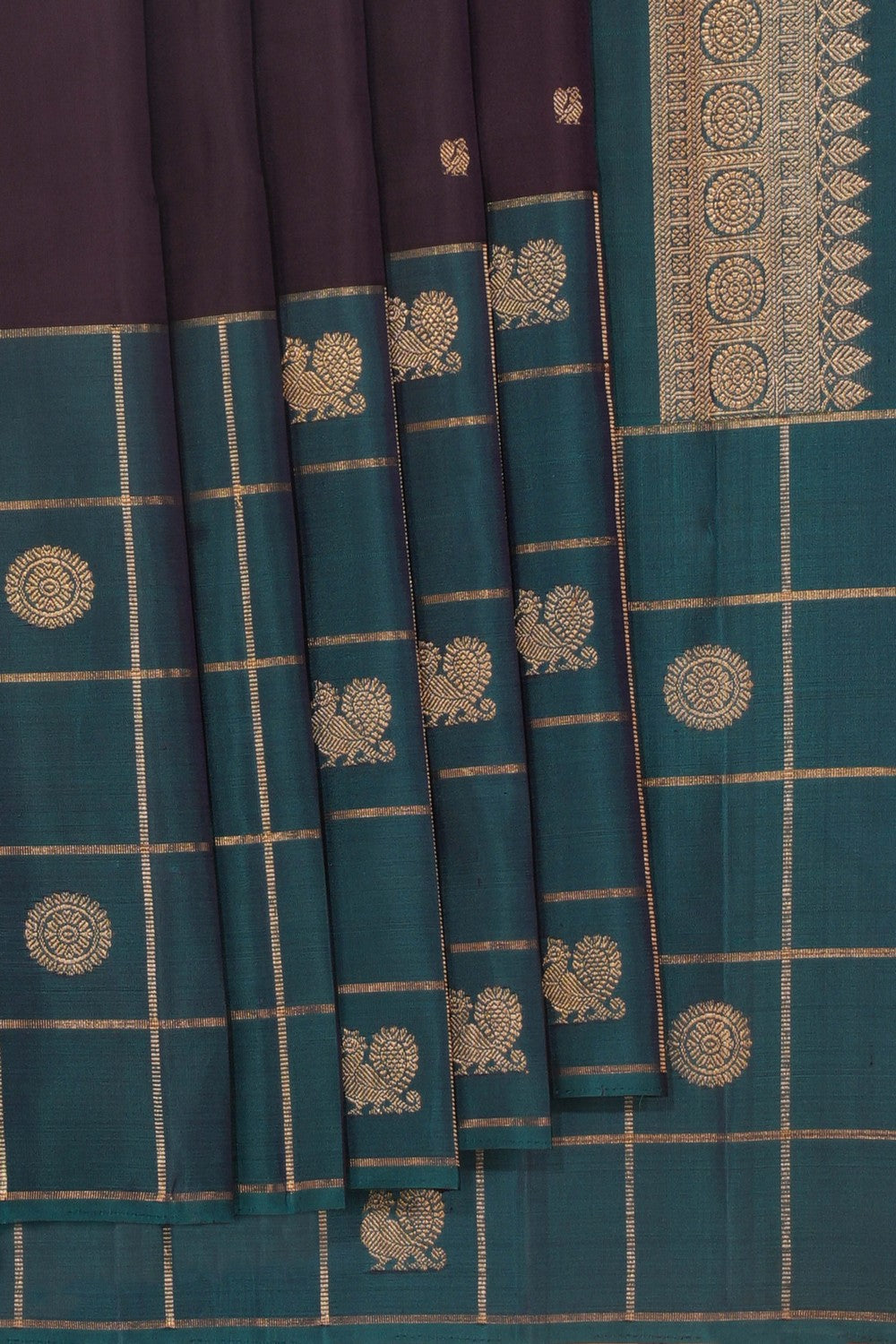 Image of Kanchipuram Silk Violet Saree